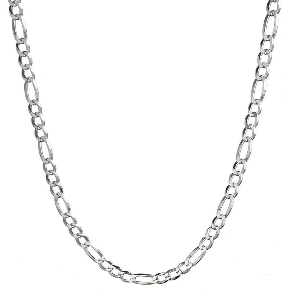 22" Stainless Steel 4mm Figaro Mask Chain Necklace
